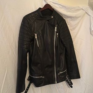 ASOS black moto jacket genuine leather